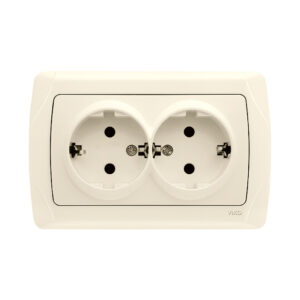 Розетка врізна подвійна з/з Viko Кармен крем 90562056 /