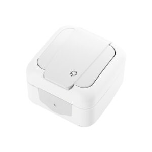 Розетка накладна одинарна з кришкою з/з Viko Palmiye 87429 /