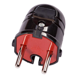 Вилка пряма Luxel 10А 1101 чорна без зз /