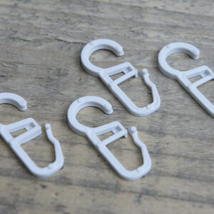 Гачок для штор білий 1шт (уп 100шт) /