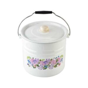 Відро-каструля емаль 12л Idilia біле з малюнком 152303 Україна