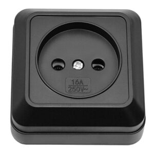 Розетка одинарна накладна Luxel Чорний 2101 87623 /