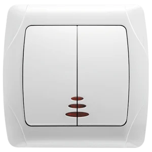 Вимикач врізний подвійний Viko Кармен з індикат 87089 /