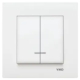 Вимикач врізний подвійний з індикат Viko Karre /