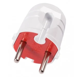 Вилка пряма Luxel 10А 1001 біла без зз /