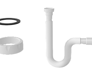 Трубка гнучка з гайкою 1 1/2 800мм під плоску проклд.вихід 40х50мм 1315N /