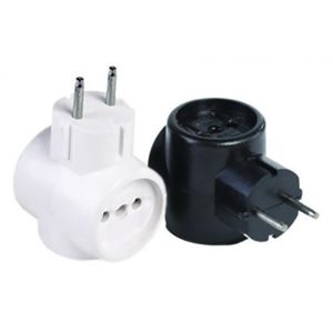 Трійник-розгалужувач б/з 10А чорний/білий 62-23-30 87059 /