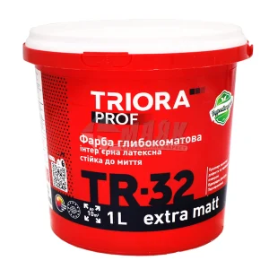 Фарба в/е Тріора інтер'єрна глибокоматова латексна 1л 33778 ЗІП Україна