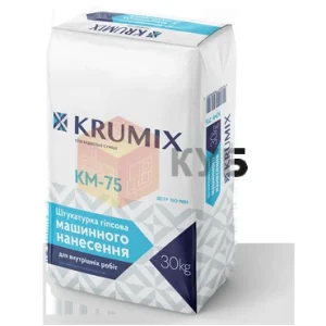 Штукатурка гіпсова машинна КМ-75  30кг KRUMIX 19260
