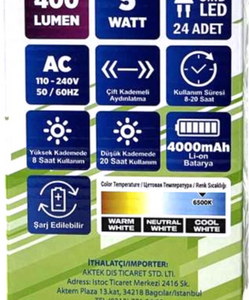 Світильник Led Klaus 5W 4000mah Акум. 68764 /