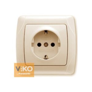 Розетка врізна одинарна з/з Viko Кармен кремова /