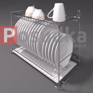 Сушка для посуду хром 2-х ярусна 60см трапеція 26221 Україна